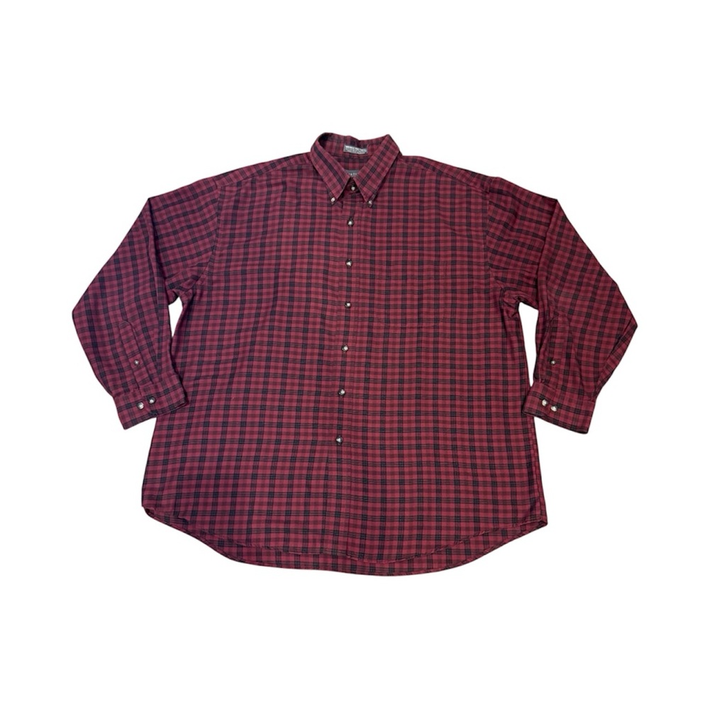 Van Heusen Red Plaid Casual Shirt